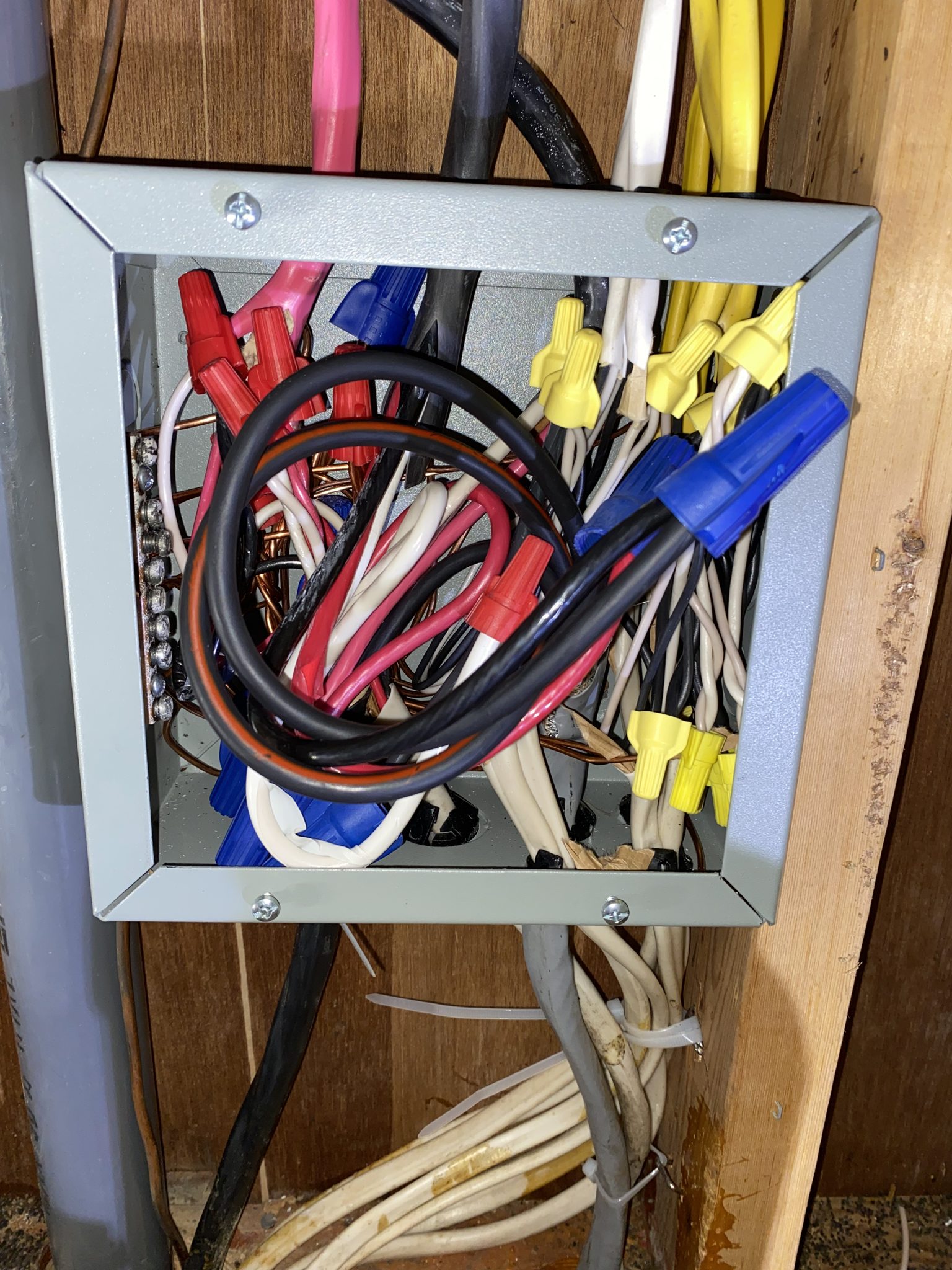Home electrical panel during an upgrade.