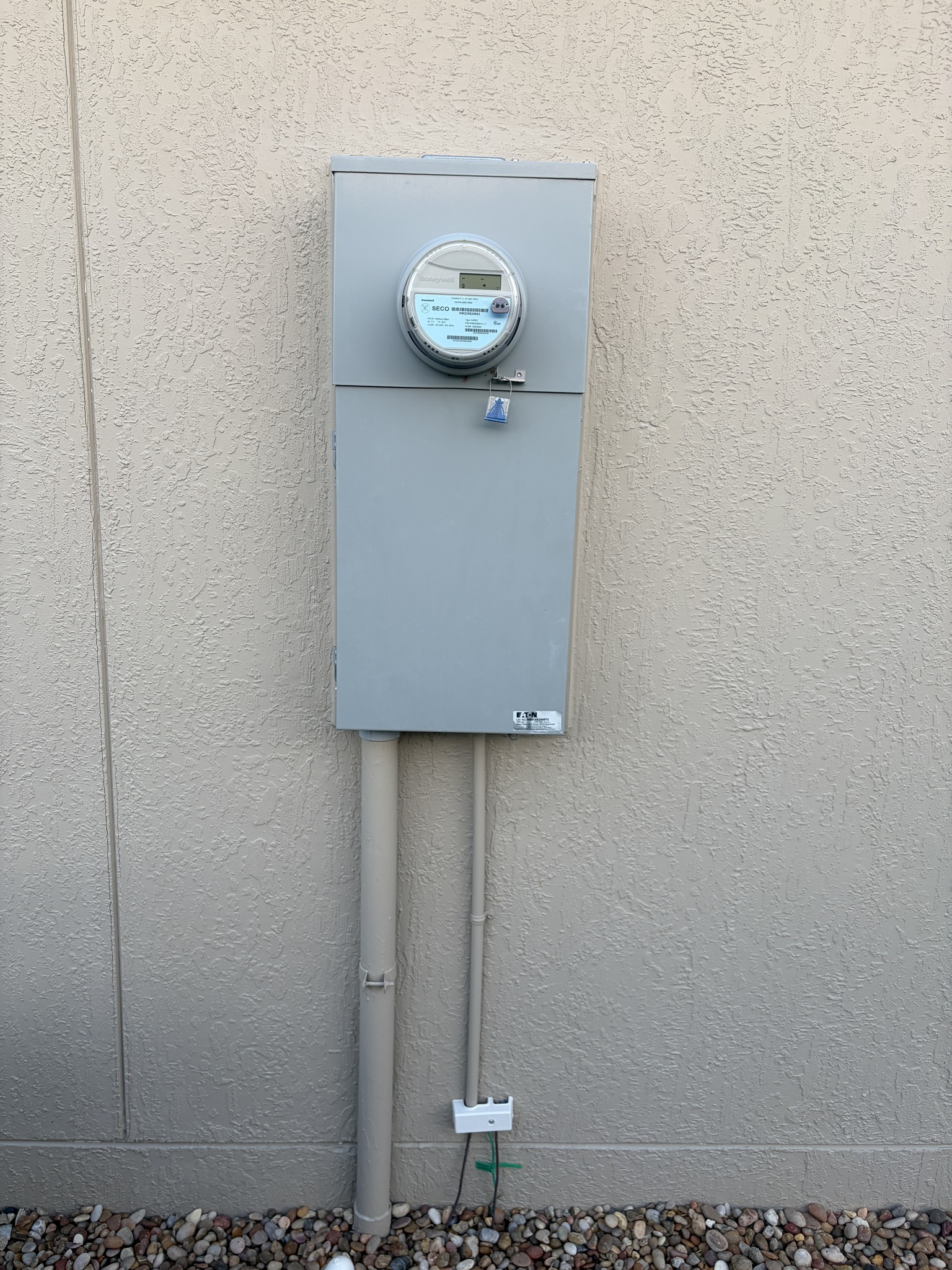 50 amp generator power inlet installed for connecting a portable backup generator.